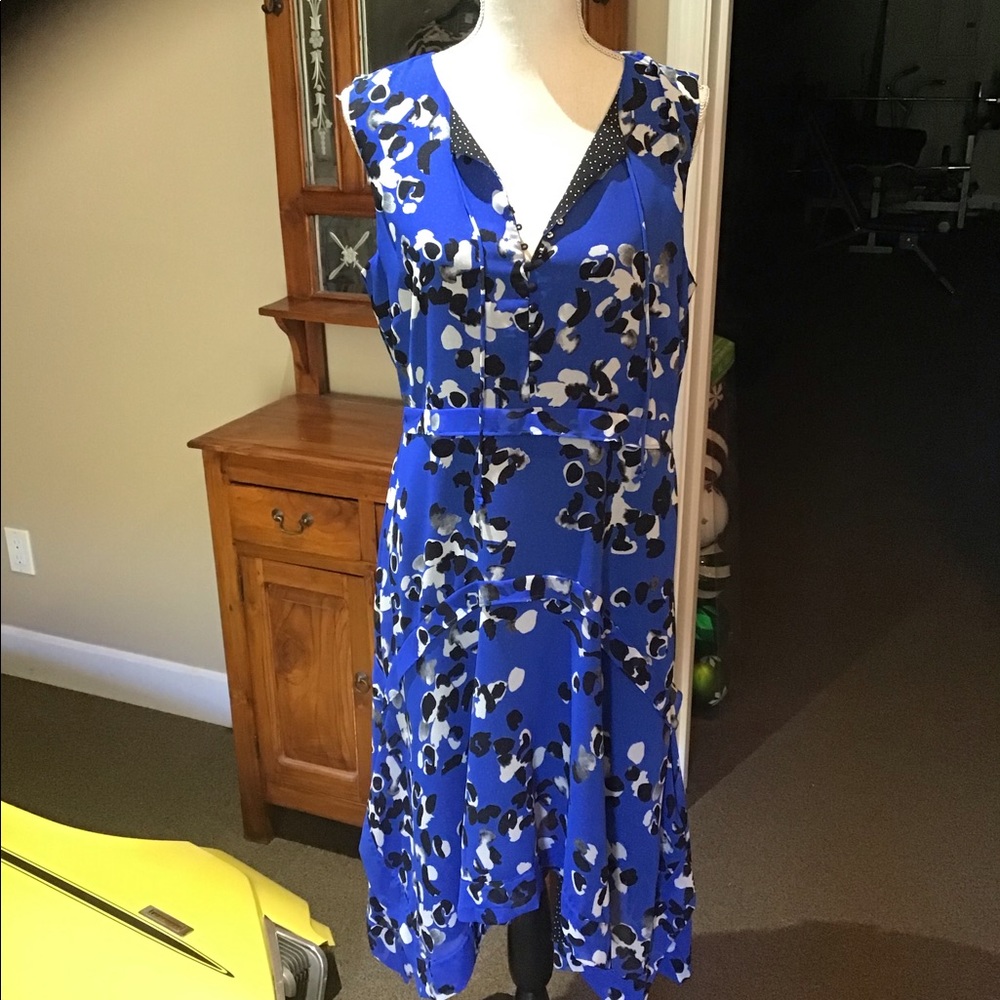 Cabi- Untamed Dress-Cobalt Jungle